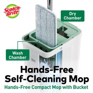 Scotch-Brite Plastic Hands-Free Microfiber Flat Mop (Compact Bucket)